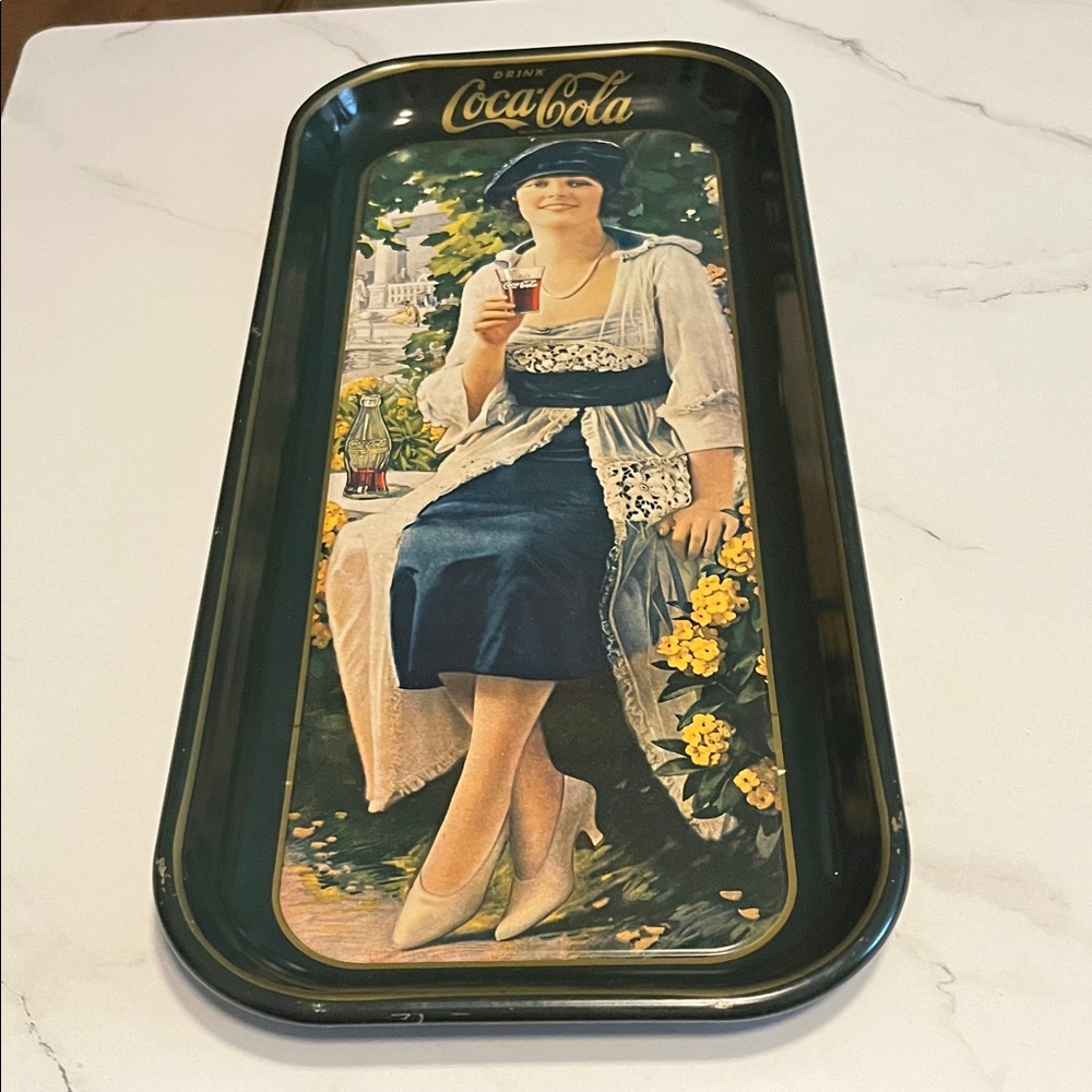 Coca-Cola Decorative Tray with Blue and White Accents